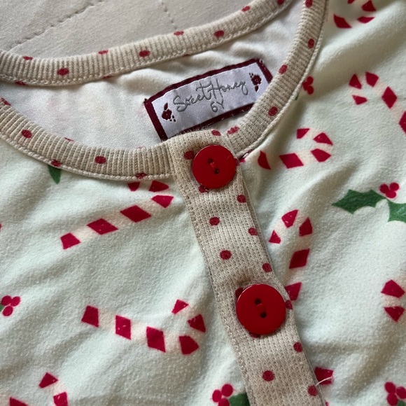 Sweet Honey 2pc Pajama Lounge Set Candy Canes Christmas Holidays - Picture 10 of 12